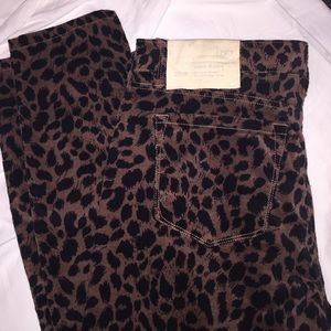 New Loft Skinny animal print brush velvet pants.